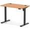 Air Lite 1000mm Slim Height Adjustable Office Desk, Black Leg, Beech
