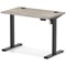 Air Lite 1000mm Slim Height Adjustable Office Desk, Black Leg, Grey Oak