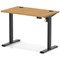 Air Lite 1000mm Slim Height Adjustable Office Desk, Black Leg, Oak