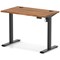 Air Lite 1000mm Slim Height Adjustable Office Desk, Black Leg, Walnut