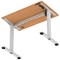 Air Lite 1000mm Slim Height Adjustable Office Desk, Silver Leg, Beech