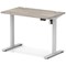 Air Lite 1000mm Slim Height Adjustable Office Desk, Silver Leg, Grey Oak