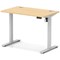 Air Lite 1000mm Slim Height Adjustable Office Desk, Silver Leg, Maple
