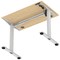 Air Lite 1000mm Slim Height Adjustable Office Desk, Silver Leg, Maple