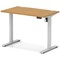 Air Lite 1000mm Slim Height Adjustable Office Desk, Silver Leg, Oak
