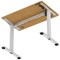Air Lite 1000mm Slim Height Adjustable Office Desk, Silver Leg, Oak
