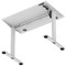 Air Lite 1000mm Slim Height Adjustable Office Desk, Silver Leg, White