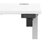 Air Lite 1000mm Slim Height Adjustable Office Desk, Silver Leg, White