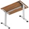 Air Lite 1000mm Slim Height Adjustable Office Desk, Silver Leg, Walnut