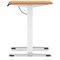 Air Lite 1000mm Slim Height Adjustable Office Desk, White Leg, Beech