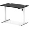 Air Lite 1000mm Slim Height Adjustable Office Desk, White Leg, Black