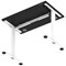 Air Lite 1000mm Slim Height Adjustable Office Desk, White Leg, Black