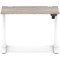 Air Lite 1000mm Slim Height Adjustable Office Desk, White Leg, Grey Oak