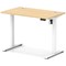 Air Lite 1000mm Slim Height Adjustable Office Desk, White Leg, Maple