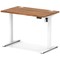 Air Lite 1000mm Slim Height Adjustable Office Desk, White Leg, Walnut