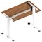 Air Lite 1000mm Slim Height Adjustable Office Desk, White Leg, Walnut