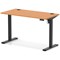 Air Lite 1200mm Slim Height Adjustable Office Desk, Black Leg, Beech