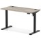 Air Lite 1200mm Slim Height Adjustable Office Desk, Black Leg, Grey Oak