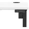 Air Lite 1200mm Slim Height Adjustable Office Desk, Black Leg, White