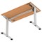 Air Lite 1200mm Slim Height Adjustable Office Desk, Silver Leg, Beech