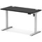 Air Lite 1200mm Slim Height Adjustable Office Desk, Silver Leg, Black