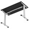 Air Lite 1200mm Slim Height Adjustable Office Desk, Silver Leg, Black