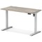 Air Lite 1200mm Slim Height Adjustable Office Desk, Silver Leg, Grey Oak
