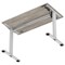 Air Lite 1200mm Slim Height Adjustable Office Desk, Silver Leg, Grey Oak