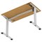 Air Lite 1200mm Slim Height Adjustable Office Desk, Silver Leg, Oak