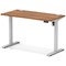 Air Lite 1200mm Slim Height Adjustable Office Desk, Silver Leg, Walnut