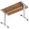 Air Lite 1200mm Slim Height Adjustable Office Desk, Silver Leg, Walnut