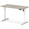 Air Lite 1200mm Slim Height Adjustable Office Desk, White Leg, Grey Oak