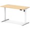 Air Lite 1200mm Slim Height Adjustable Office Desk, White Leg, Maple