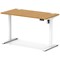 Air Lite 1200mm Slim Height Adjustable Office Desk, White Leg, Oak