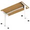 Air Lite 1200mm Slim Height Adjustable Office Desk, White Leg, Oak