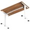 Air Lite 1200mm Slim Height Adjustable Office Desk, White Leg, Walnut