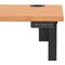 Air Lite 1400mm Slim Height Adjustable Office Desk, Black Leg, Beech