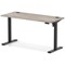 Air Lite 1400mm Slim Height Adjustable Office Desk, Black Leg, Grey Oak