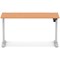 Air Lite 1400mm Slim Height Adjustable Office Desk, Silver Leg, Beech