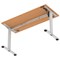 Air Lite 1400mm Slim Height Adjustable Office Desk, Silver Leg, Beech