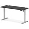 Air Lite 1400mm Slim Height Adjustable Office Desk, Silver Leg, Black