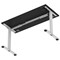 Air Lite 1400mm Slim Height Adjustable Office Desk, Silver Leg, Black