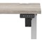 Air Lite 1400mm Slim Height Adjustable Office Desk, Silver Leg, Grey Oak