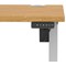 Air Lite 1400mm Slim Height Adjustable Office Desk, Silver Leg, Oak