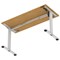 Air Lite 1400mm Slim Height Adjustable Office Desk, Silver Leg, Oak