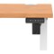Air Lite 1400mm Slim Height Adjustable Office Desk, White Leg, Beech