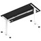 Air Lite 1400mm Slim Height Adjustable Office Desk, White Leg, Black