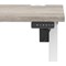 Air Lite 1400mm Slim Height Adjustable Office Desk, White Leg, Grey Oak