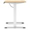 Air Lite 1400mm Slim Height Adjustable Office Desk, White Leg, Maple