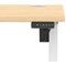 Air Lite 1400mm Slim Height Adjustable Office Desk, White Leg, Maple